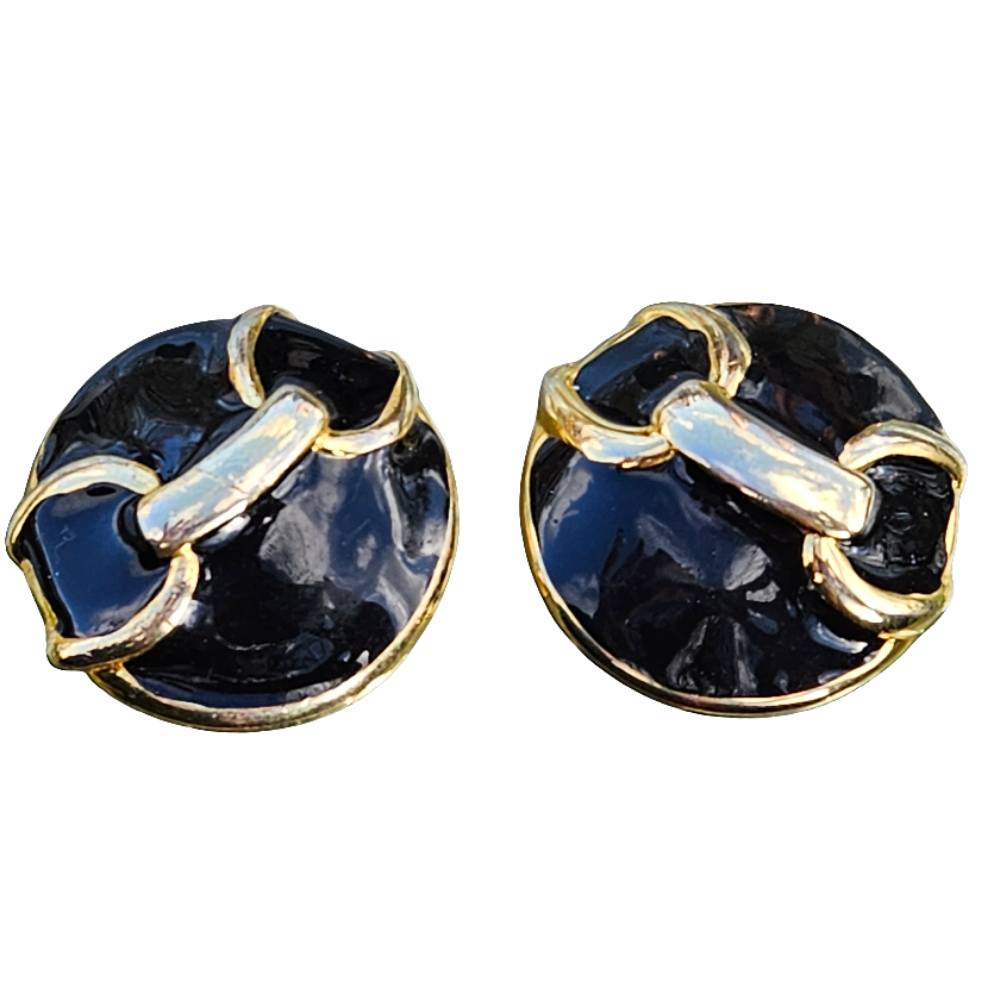 French Horsebit Clip On Earrings Statement Runway Designer Jewellery