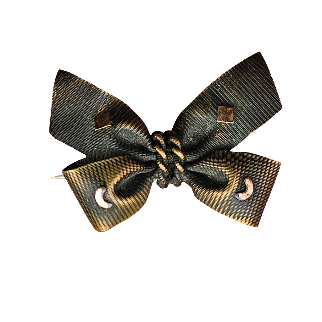 Beautiful Bronze Bow Brooch Vintage Ribbon Pin Handmade Metal Jewellery Antique