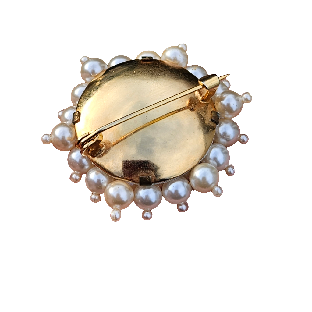 Vintage Cluster Brooch Simulated Seed Pearls Bridal Pin Jewellery Jewelry