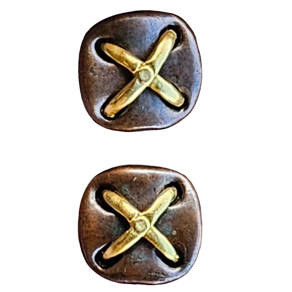 Bronze X Earrings Clip On CAM Gold Tone Jewellery Vintage