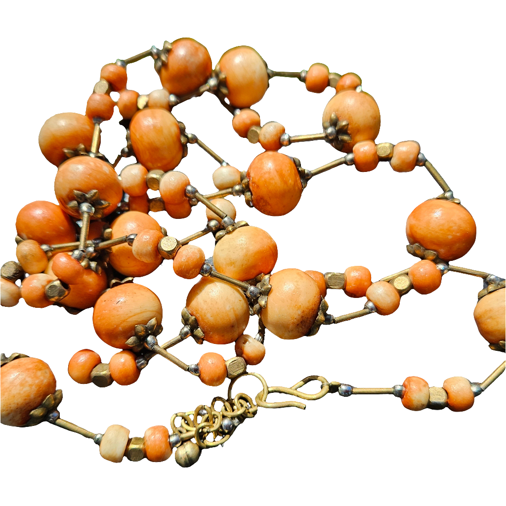 Amazing Coral Necklace Vibrant Orange Long Jewellery Boho Beads Jewelry