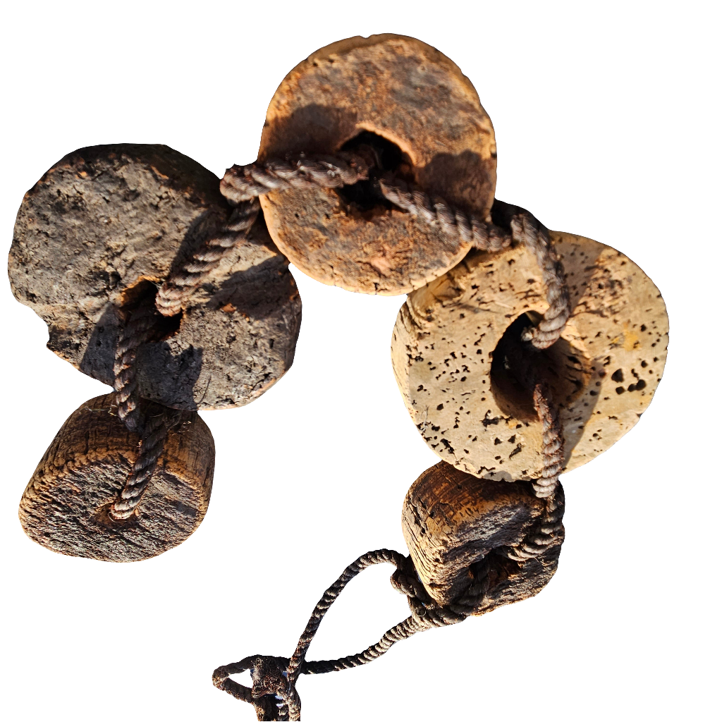 Large Antique Cork Float Rope Bouy Original Genuine Fishing Sailing Decor