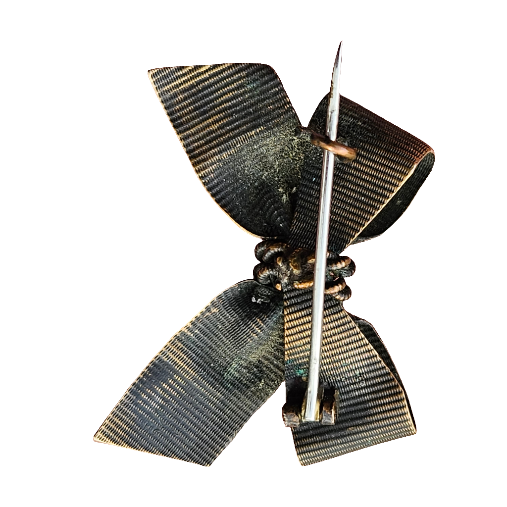 Beautiful Bronze Bow Brooch Vintage Ribbon Pin Handmade Metal Jewellery Antique