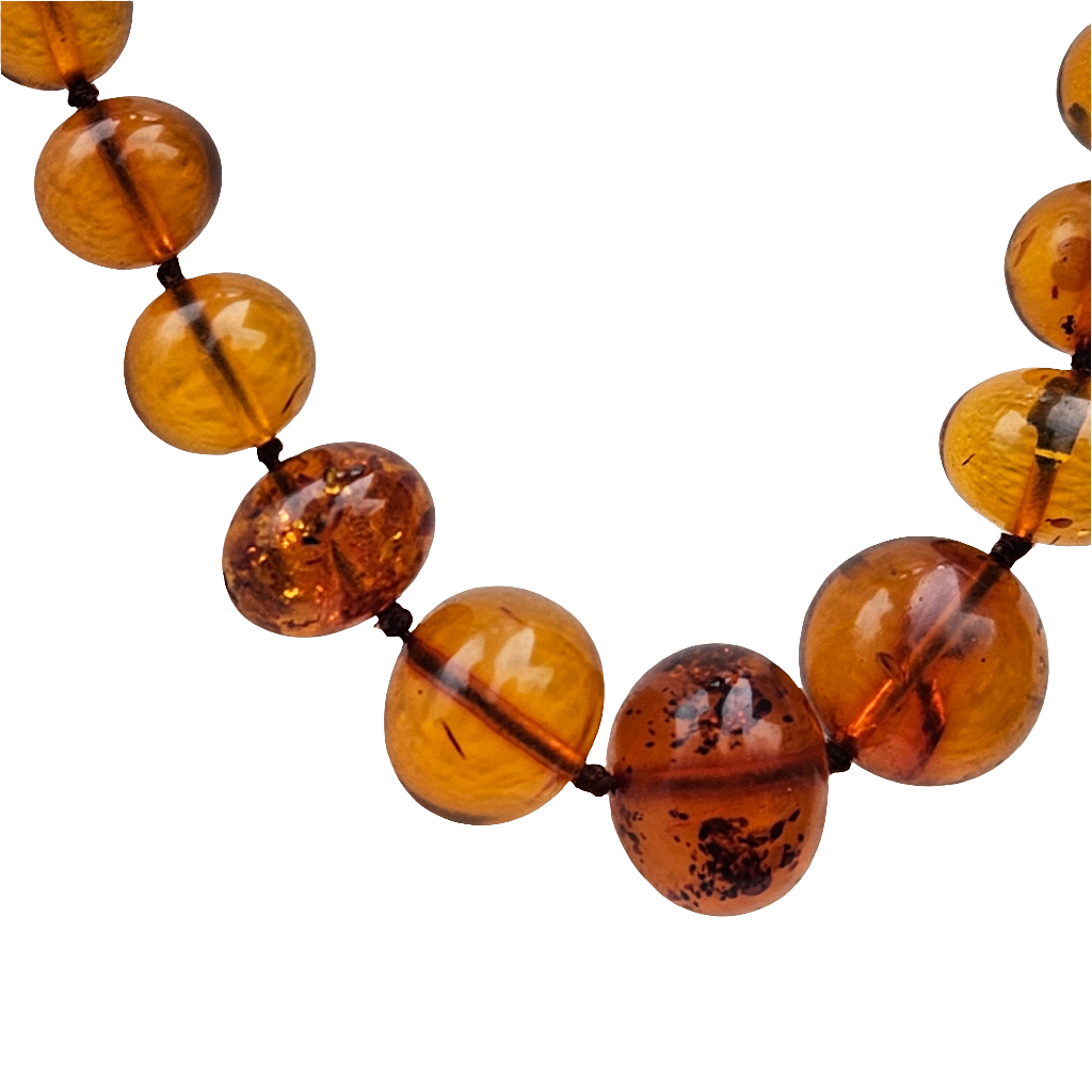 Antique Victorian Amber Necklace 9ct Gold Clasp Gaduated Beads