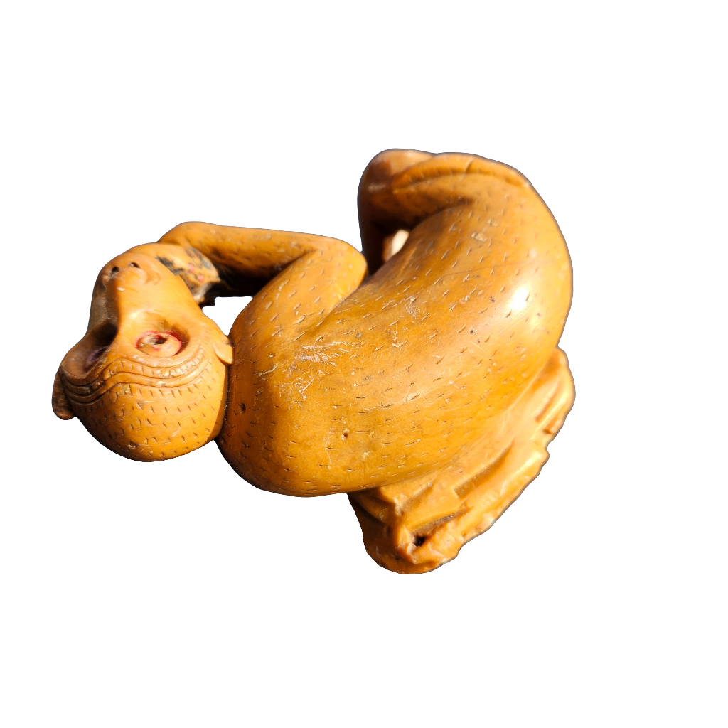 Carved Stone Monkey Netsuke Antique Figurine Chinese Ornament