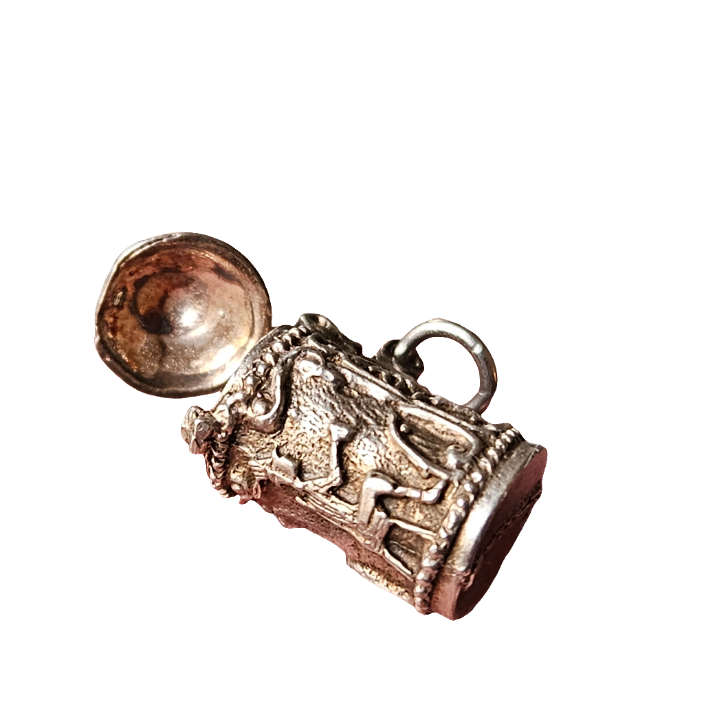 Articulated Sterling Silver Stein Charm Vintage Jewellery Beer Oktoberfest