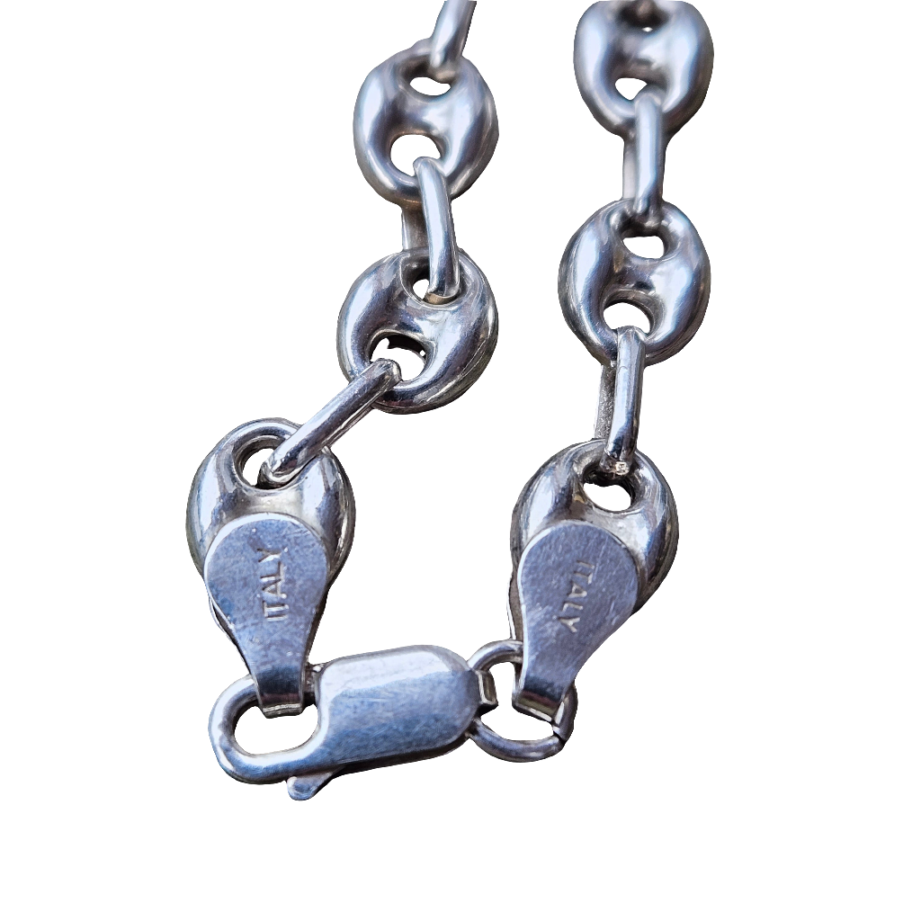 Sterling Silver Marine Link Bracelet 925 Italian Vintage Jewelry