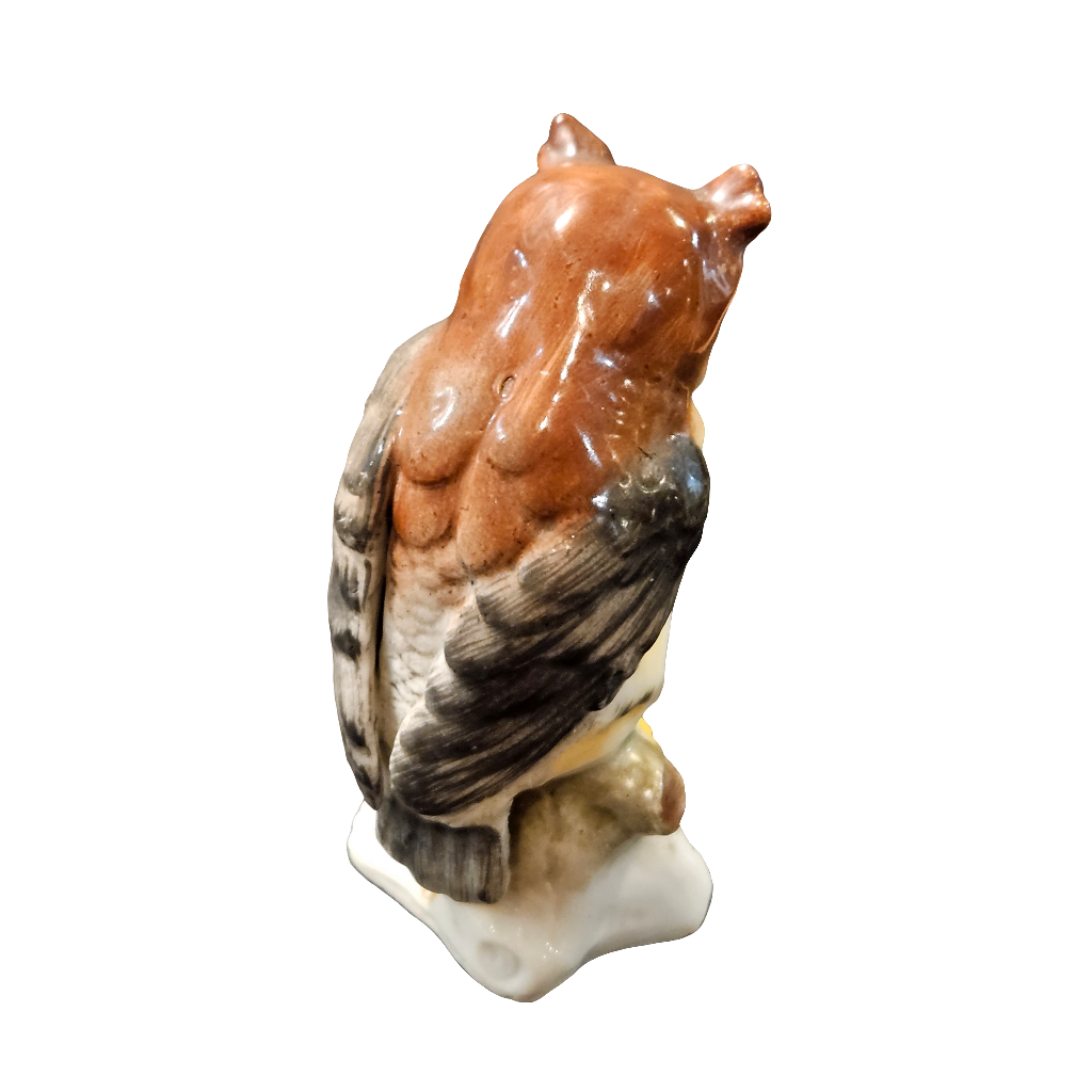 Chelsea Pottery Antique Porcelain Owl Bird Gold Anchor Mark 18th Century