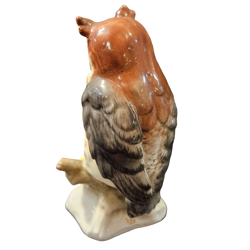 Chelsea Pottery Antique Porcelain Owl Bird Gold Anchor Mark 18th Century