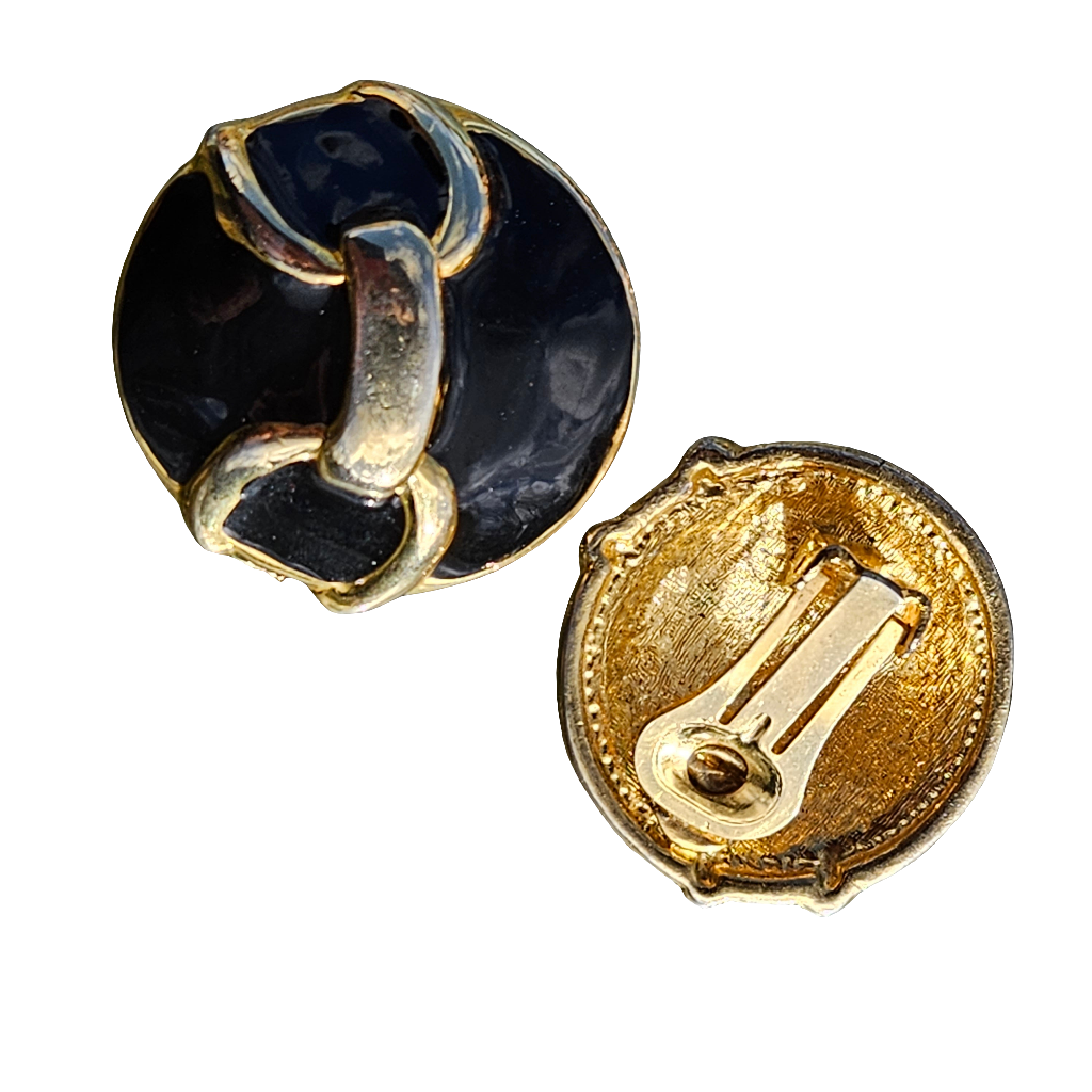 French Horsebit Clip On Earrings Statement Runway Designer Jewellery