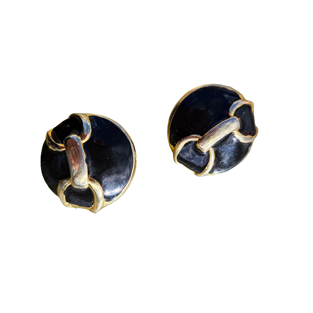 French Horsebit Clip On Earrings Statement Runway Designer Jewellery