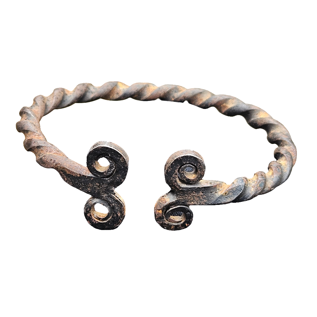 Wrought Iron Torque Bangle Viking Scandinavian Jewellery Antique Bracelet