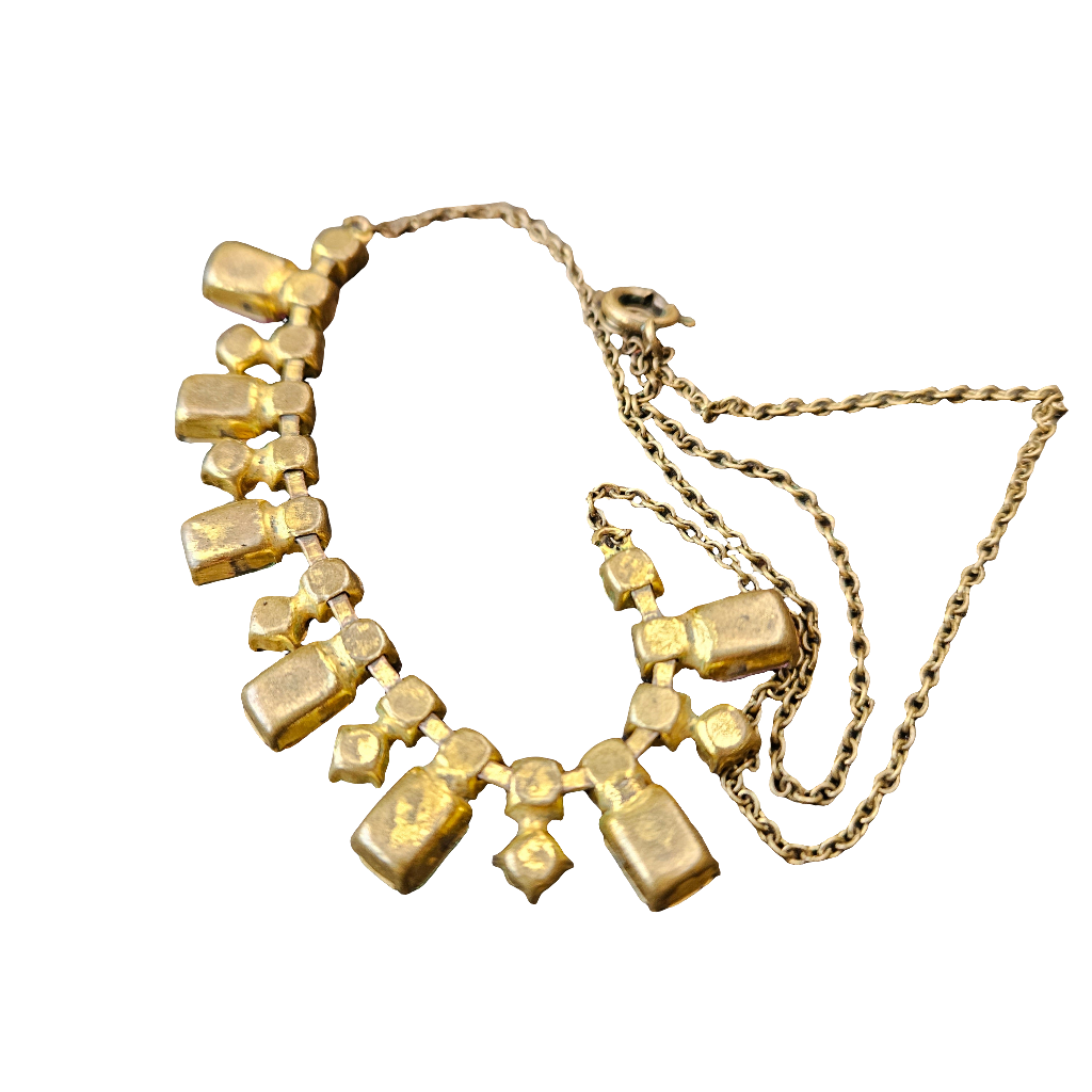 Beautiful 50s 60s Pastel Rhinestone Diamante Necklace Vintage Jewellery