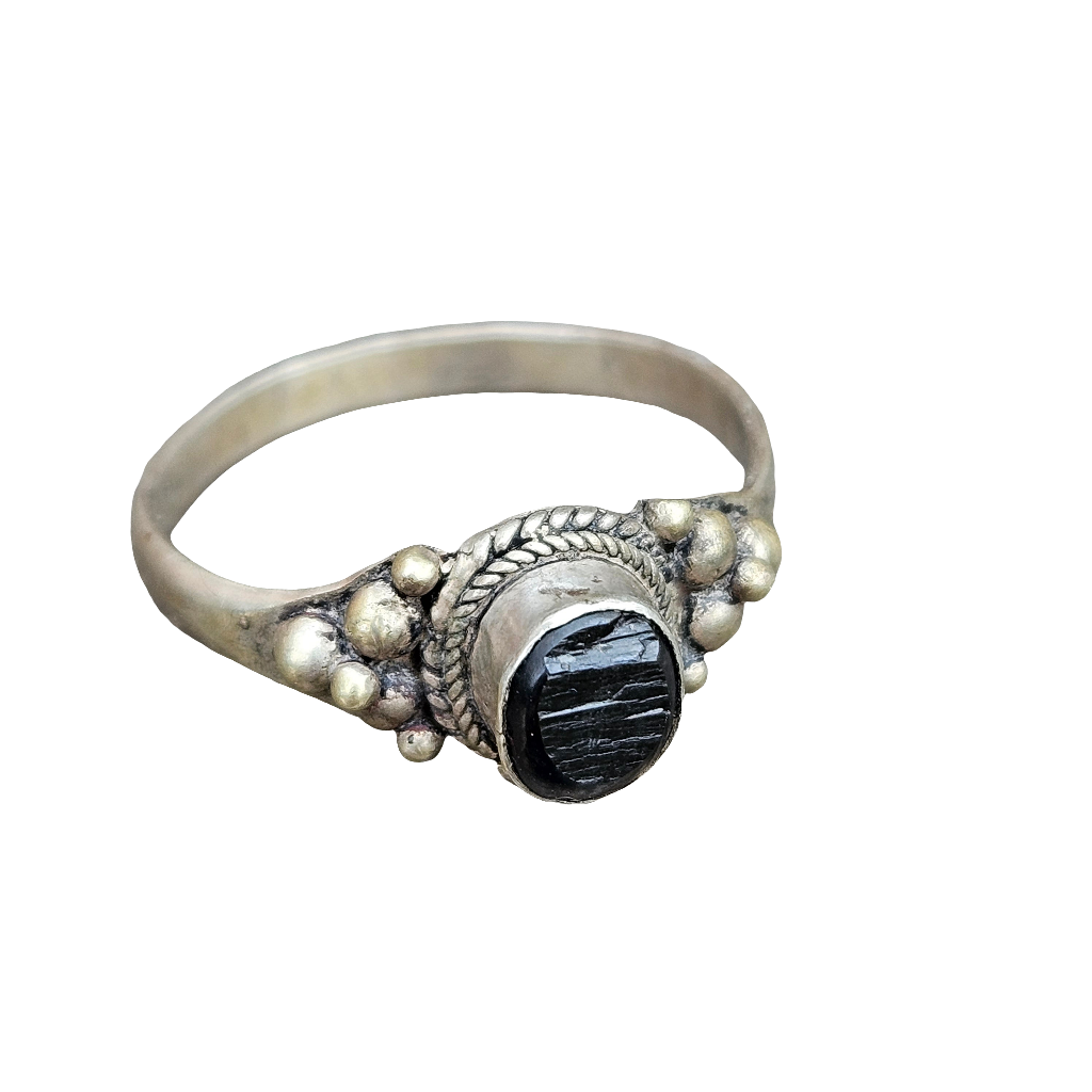 Mens Vintage Onyx Ring Large Size 10 Handmade Old Jewellery Jewelry