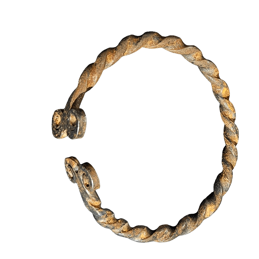 Wrought Iron Torque Bangle Viking Scandinavian Jewellery Antique Bracelet