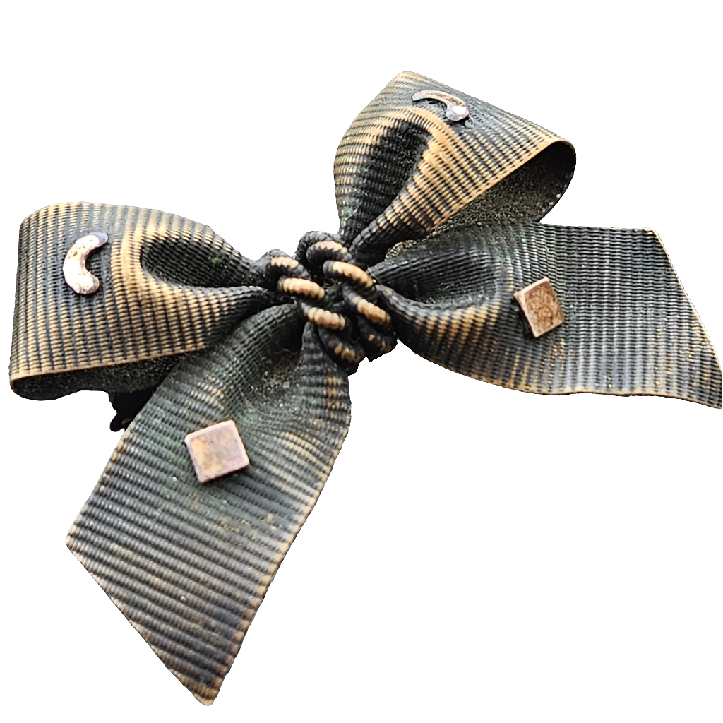 Beautiful Bronze Bow Brooch Vintage Ribbon Pin Handmade Metal Jewellery Antique