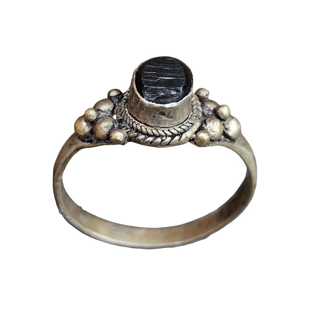 Mens Vintage Onyx Ring Large Size 10 Handmade Old Jewellery Jewelry