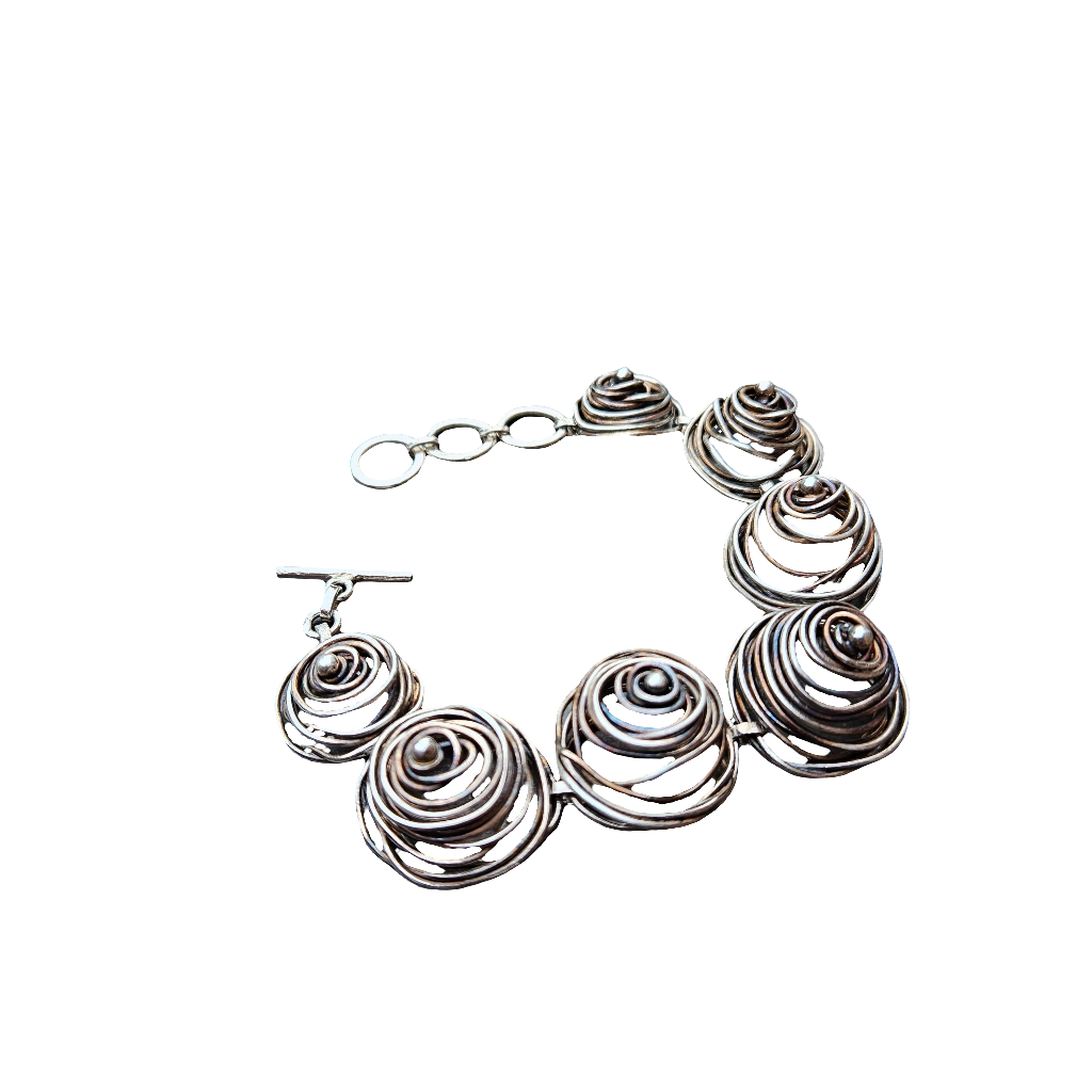 Unusual Sterling Silver Bracelet Handmade Wire Jewellery Jewelry