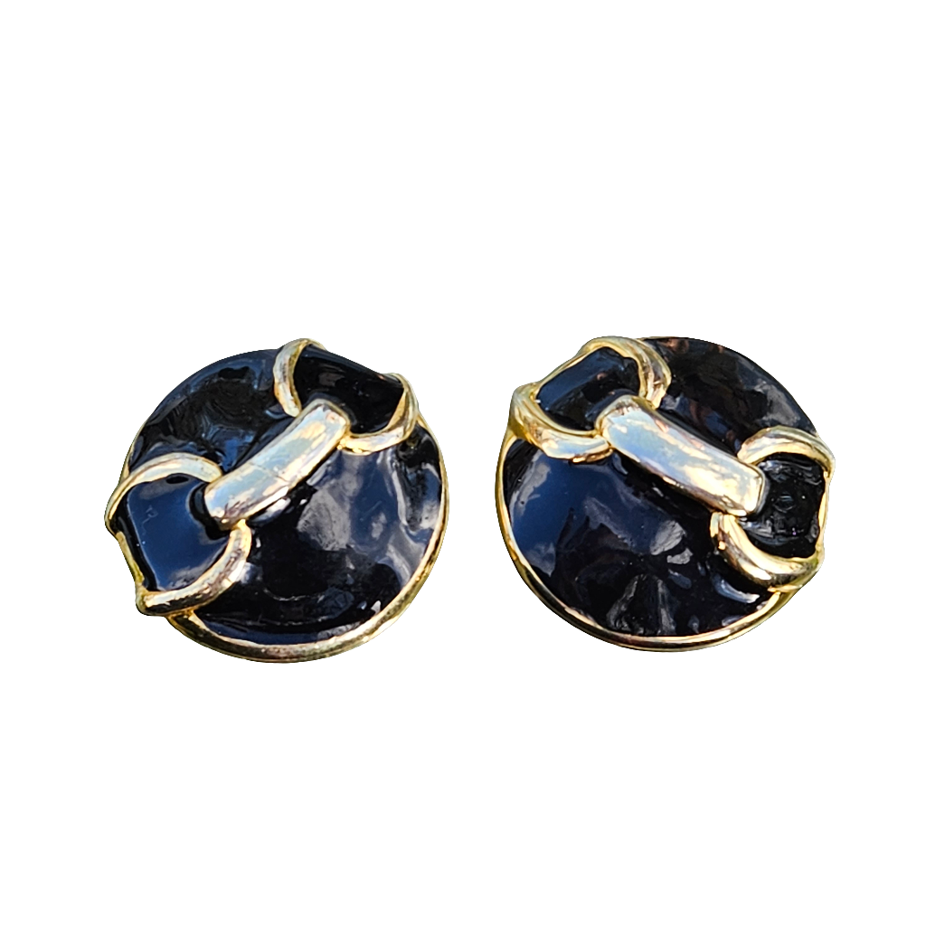French Horsebit Clip On Earrings Statement Runway Designer Jewellery