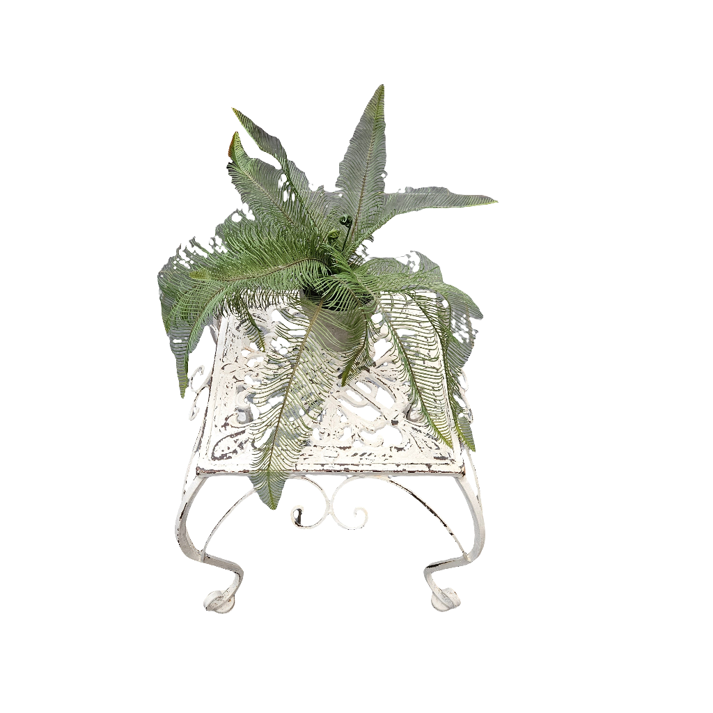 Cast Iron French Vintage Shabby Chic Wrought Side Table Patio Garden White