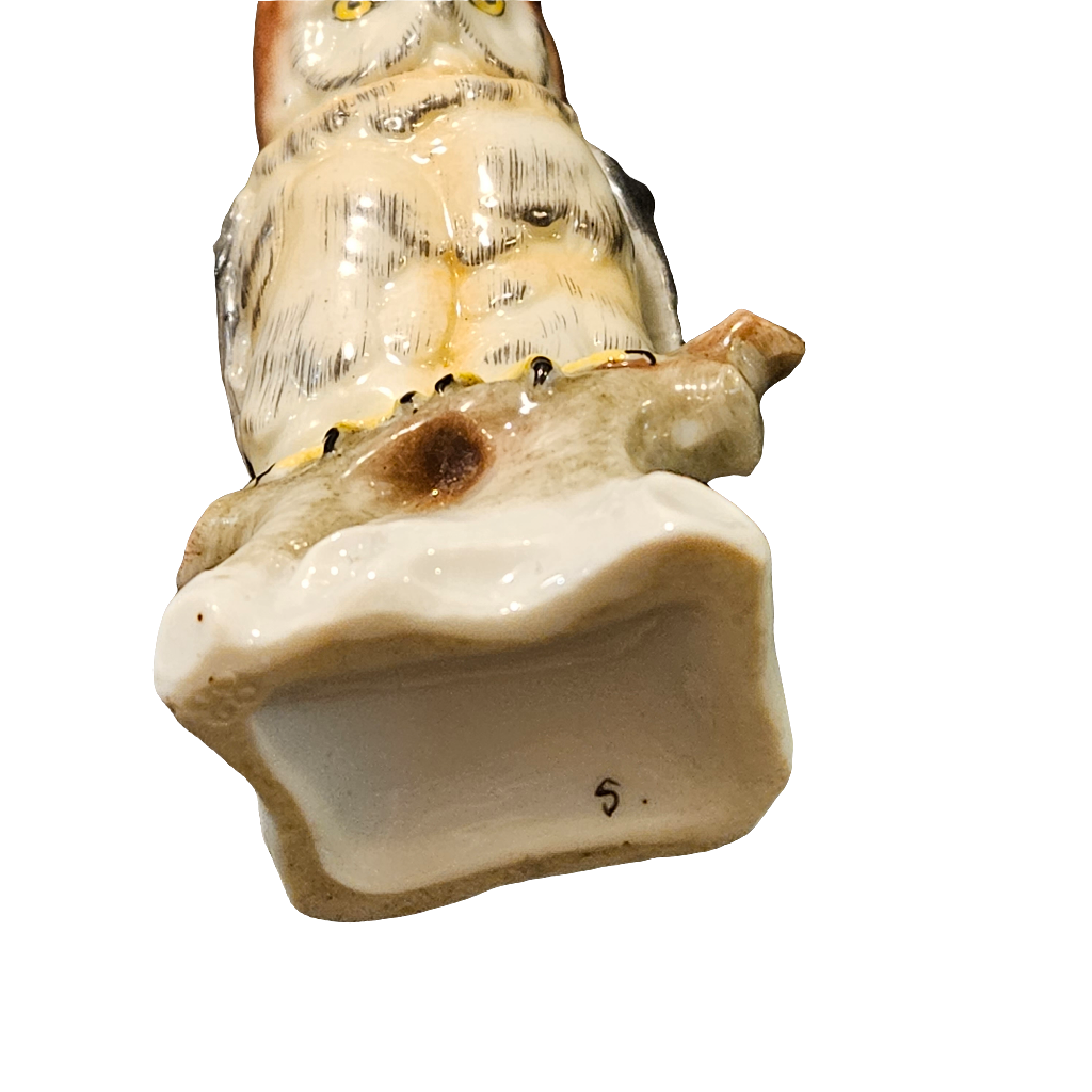 Chelsea Pottery Antique Porcelain Owl Bird Gold Anchor Mark 18th Century