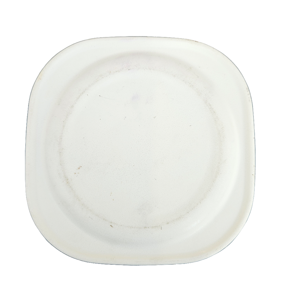 Cute Square Plate Melamine Type Retro Kitsch Plastic Decor Harvest Scene