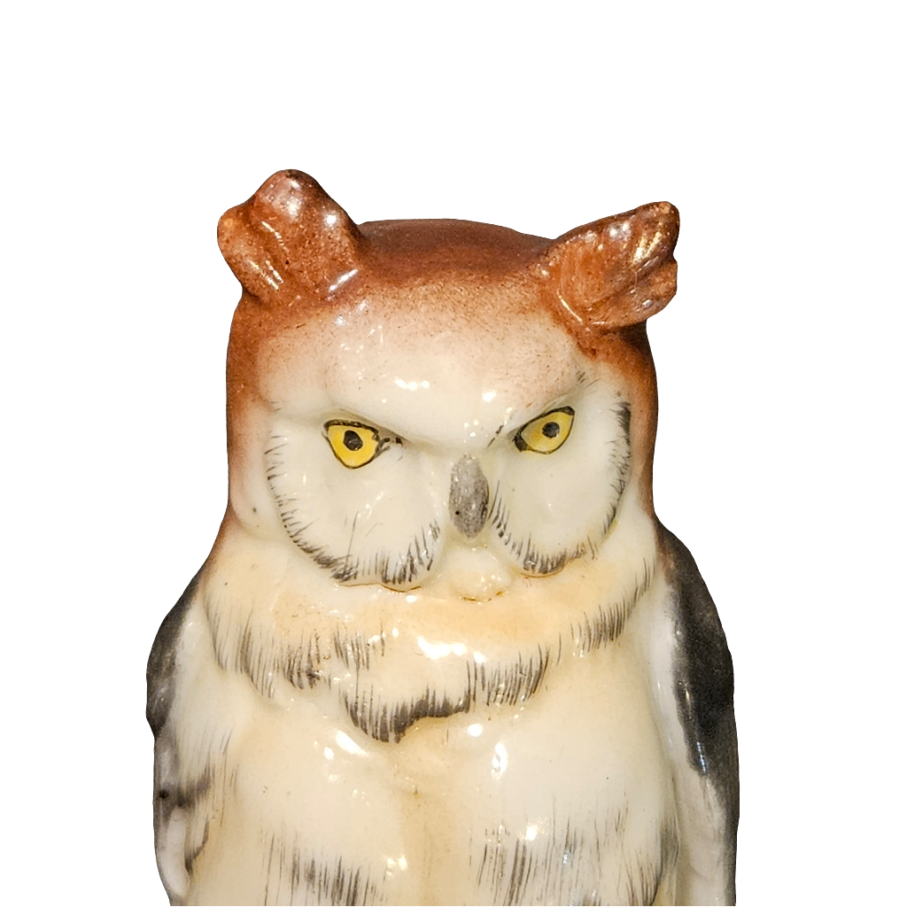 Chelsea Pottery Antique Porcelain Owl Bird Gold Anchor Mark 18th Century