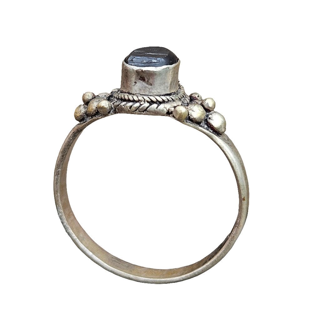 Mens Vintage Onyx Ring Large Size 10 Handmade Old Jewellery Jewelry