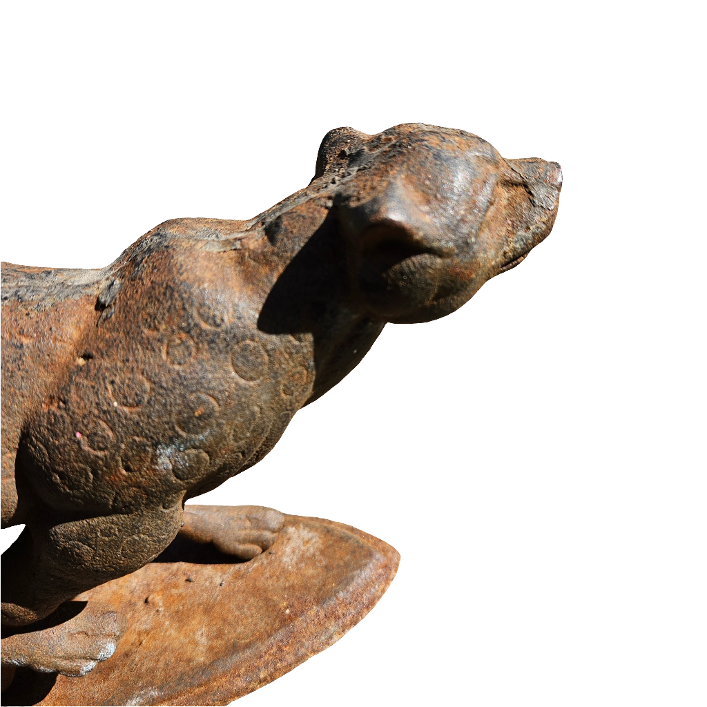 Cast Iron Cheetah Figurine Ornament Large Vintage Animal