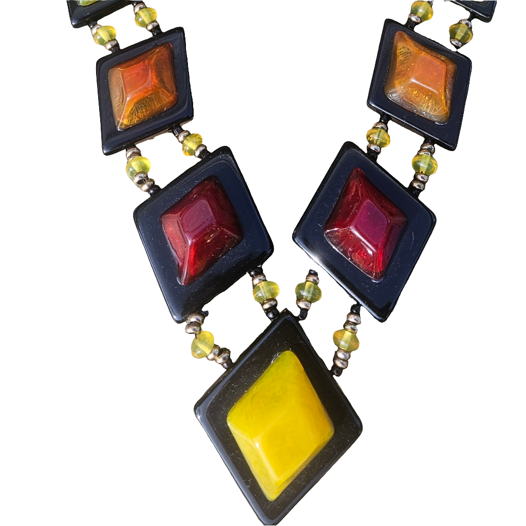 Art Deco Lucite Statement Necklace 1930s Vintage Jewellery Jewelry
