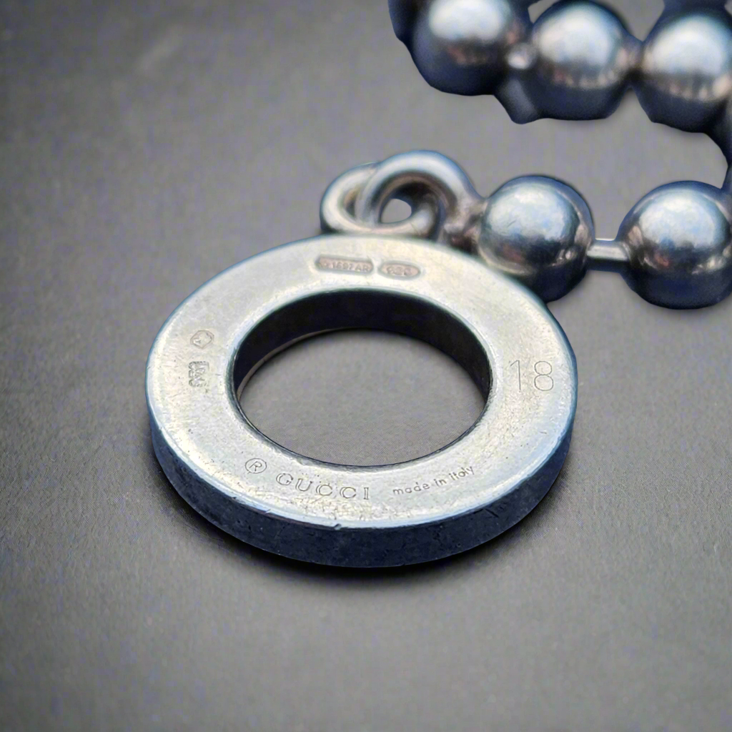 Gucci Boule Silver Ball Chain Bar Bracelet Hallmarked 925