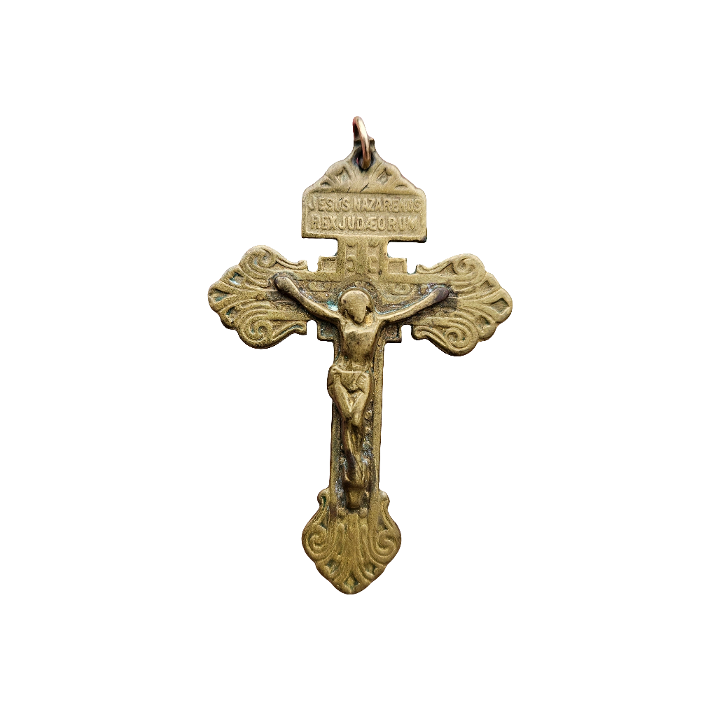 Nazareth Cross Old Brass Jesus Antique Pendant For Necklace Antique Jewellery Gift