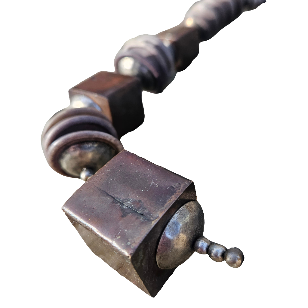 Chunky Vintage Necklace Bone Copper Cube Beaded 60s Boho Studio Jewellery