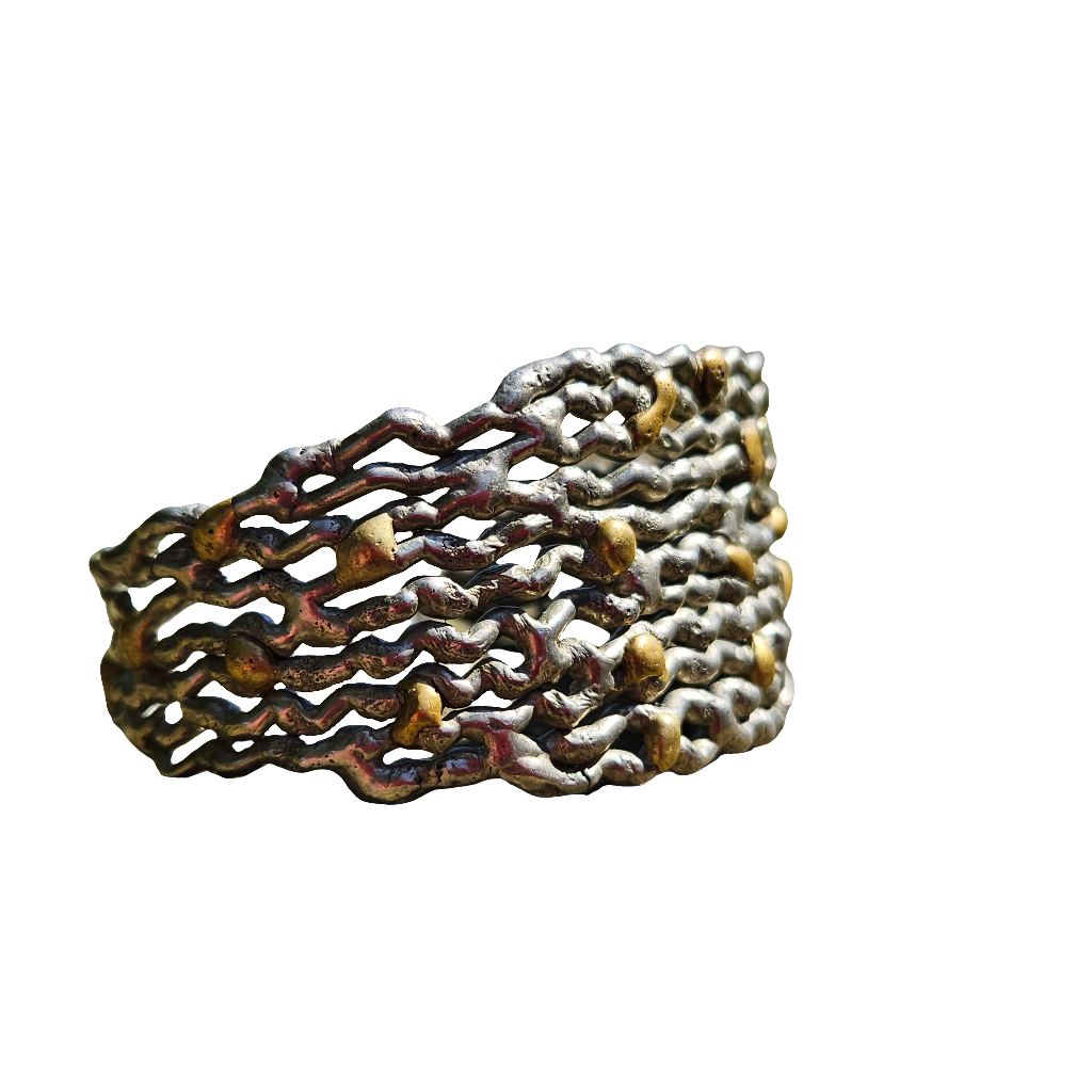 Brutalist Handmade Bangle Studio Artisan Jewellery Bracelet Brass Steel