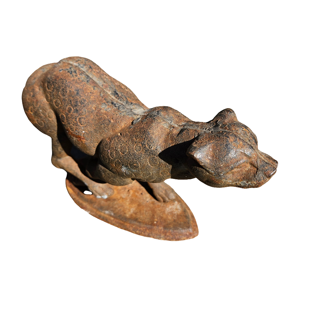 Cast Iron Cheetah Figurine Ornament Large Vintage Animal