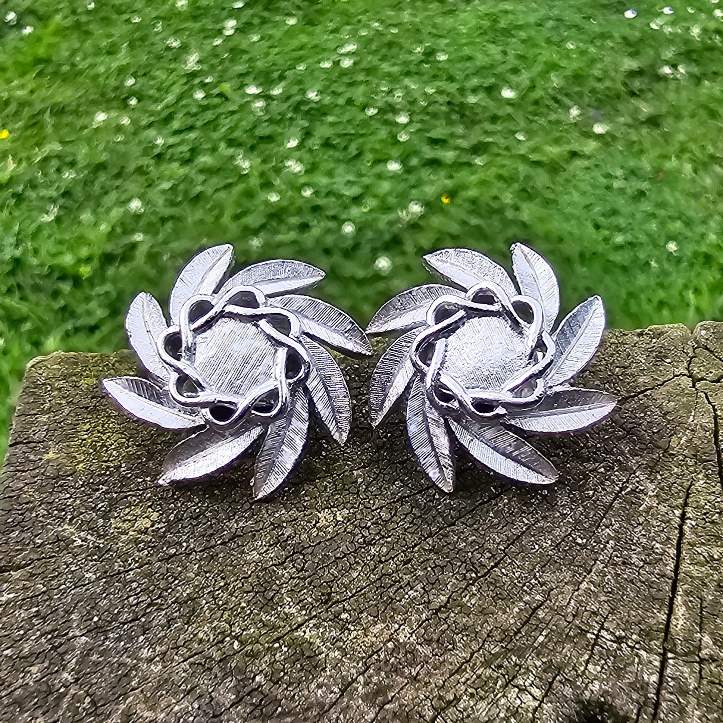 Trifari Vintage Silver Plated Clip On Earrings