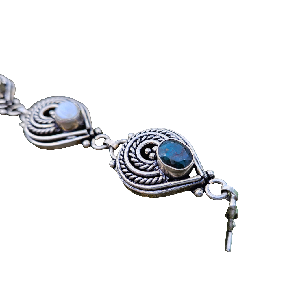 Vintage Boho Pearl And Opal Bracelet Handmade Chunky Jewellery