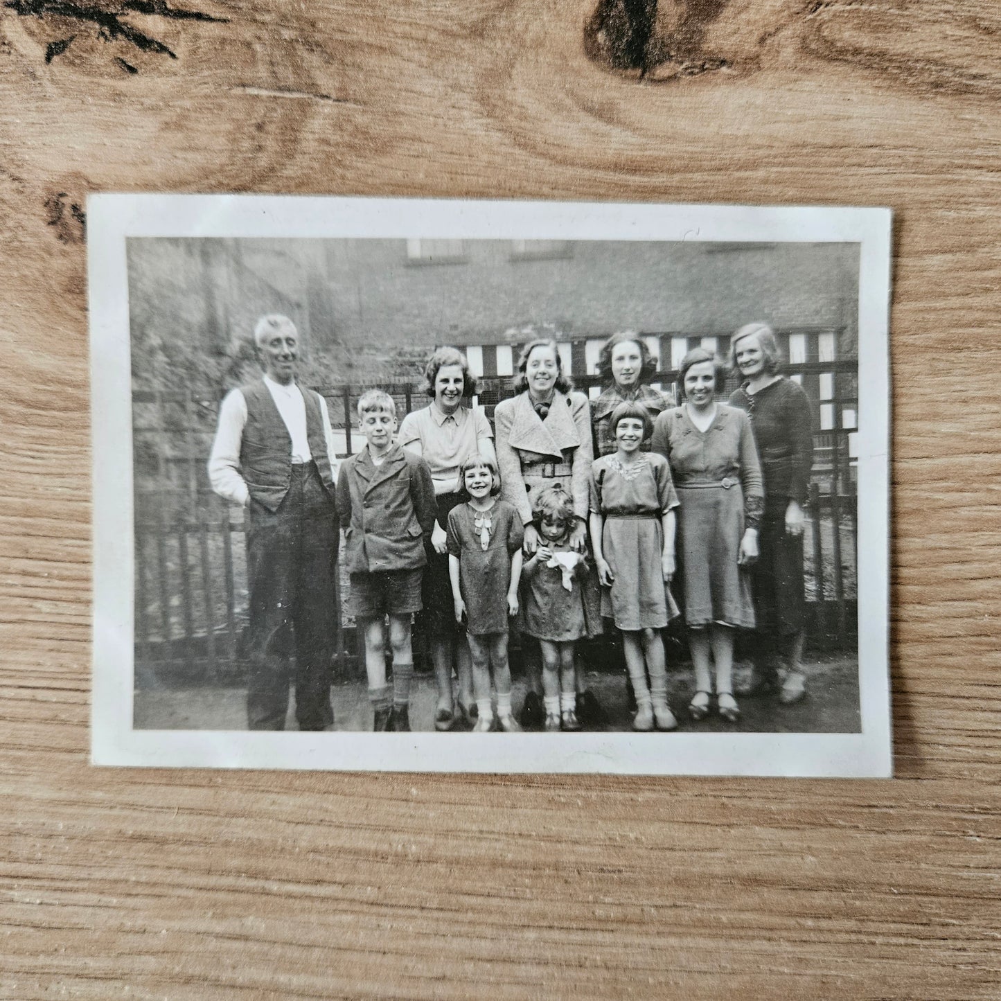 Black And White Old Photograph Family Gathering Generational Photo Vintage