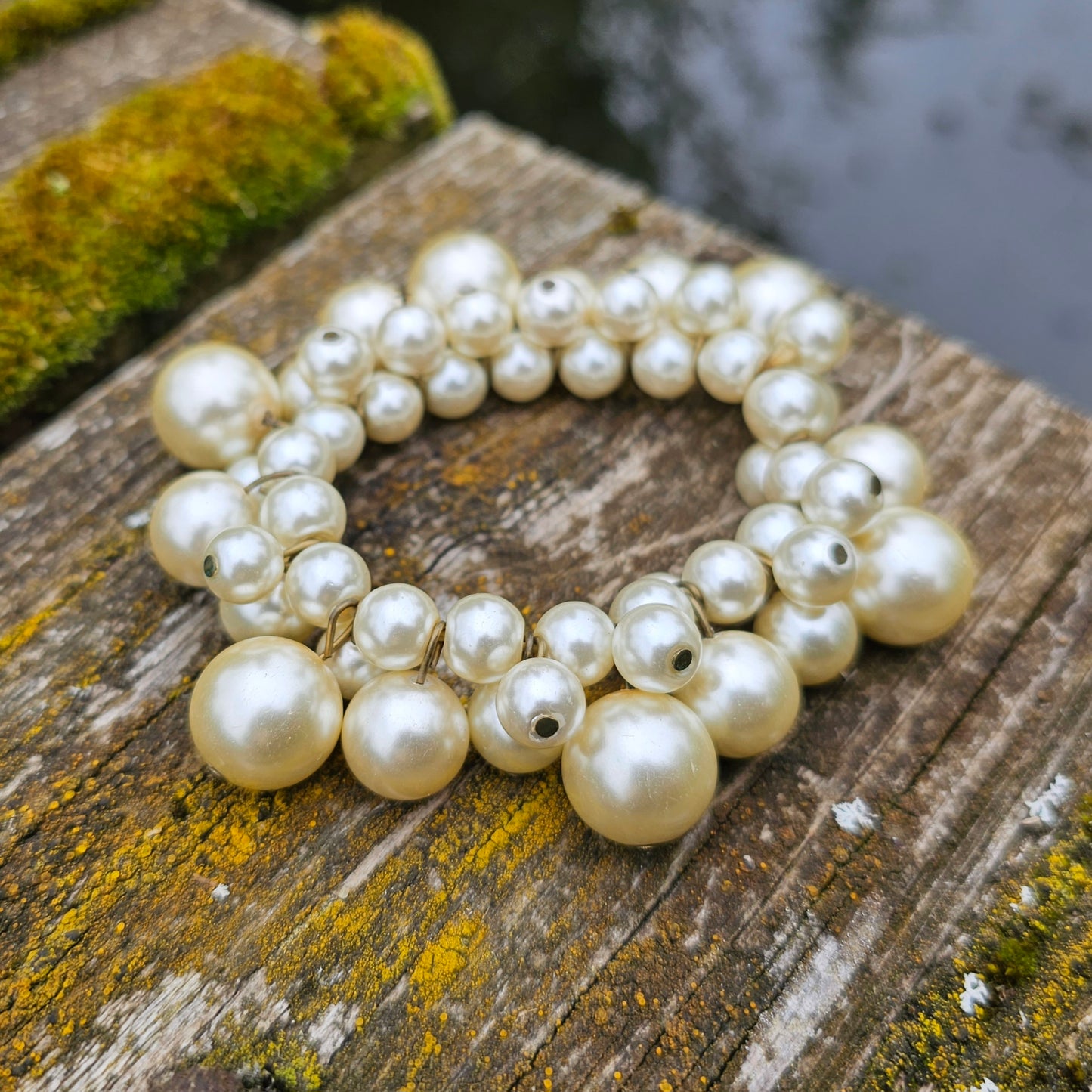 Stunning Pearl Bracelet Elasticated Bridal Bracelet