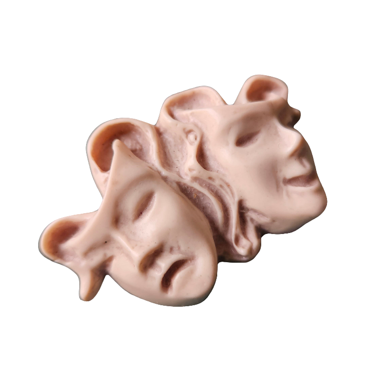 Vintage Comedy And Tragedy Theatre Mask Brooch Drama Jewellery Gift