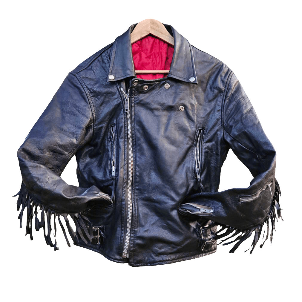 Amazing Fringed Motorbike Motorcycle Jacket 60s Biker Vintage