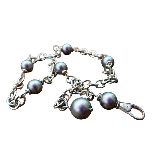 Beautiful 925 Silver Tahitian Pearl Necklace Beautiful Heavy Chain Jewellery