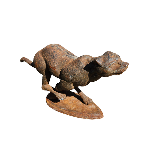 Cast Iron Cheetah Figurine Ornament Large Vintage Animal
