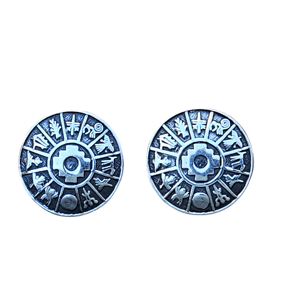 Zodiac Earrings 950 Sterling Silver Vintage Clip On Astrology Jewellery