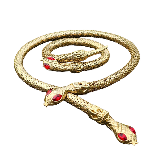 DL Auld Gold Vintage Snake Necklace And Bracelet Bangle Set