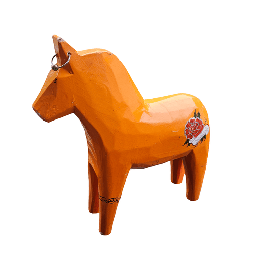 Wooden IKEA Horse Bright Orange Mamma 90s Kitsch Pony Tattoo