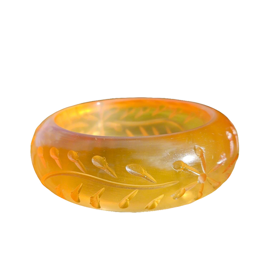 Carved Apple Juice Bakelite Bangle Vintage Bracelet Jewellery