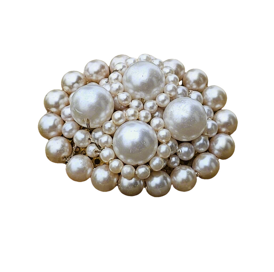 Vintage Japan Pearl Brooch Bridal Jewellery Oval Antique Beautiful