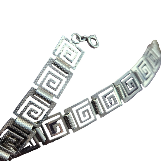 Greek Key Bracelet Sterling Silver Vintage