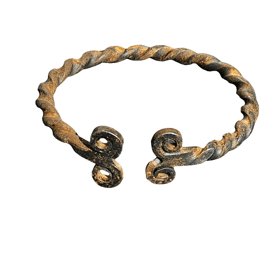 Wrought Iron Torque Bangle Viking Scandinavian Jewellery Antique Bracelet